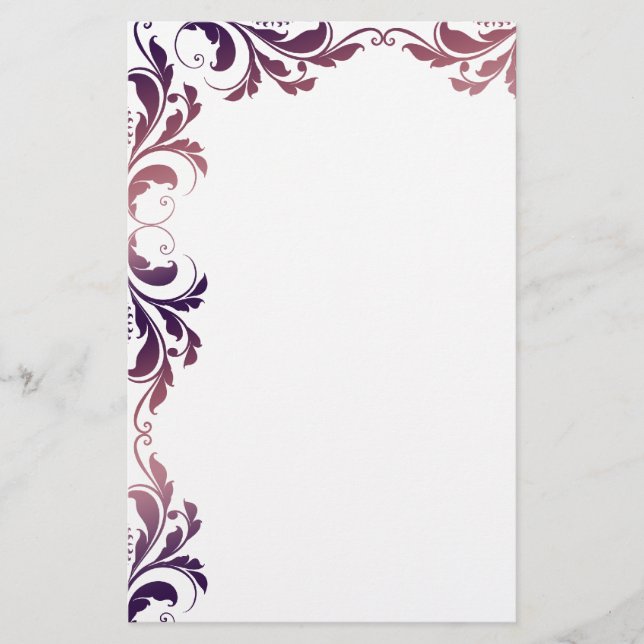 Papelaria Papel de Carta para Damas Roxos Chic (Frente)