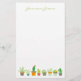 Papelaria Papel de carta para monogramas suculentos, ilustra