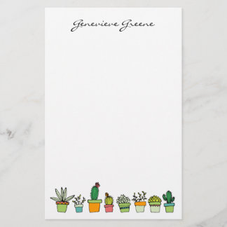 Papelaria Papel de carta para monogramas suculentos, ilustra