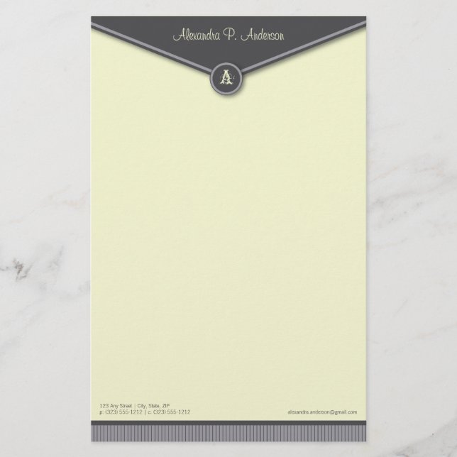 Papelaria Papel de carta para o envelope elegante (Frente)