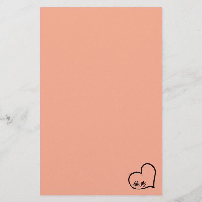 Papelaria Papel de Carta Personalizada do Coração (Frente)