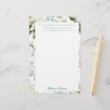 Papel de Carta Personalizada Eucalyptus