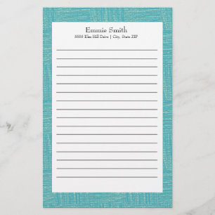 Papelaria Papel de Carta Personalizado Branco e Azul