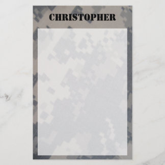 Papelaria Papel de carta personalizado Camo da ACU