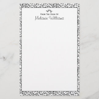 Papelaria Papel de Carta Personalizado de Brilhos Pretos e B