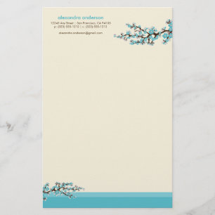 Papelaria Papel de Carta Personalizado de Cerejeira Blossom 