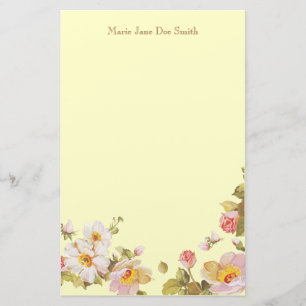 Papelaria Papel de Carta Personalizado de Rosas de Shrub