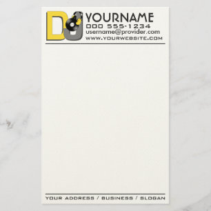 Papelaria Papel de carta personalizado DJ