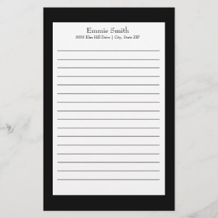 Papelaria Papel de Carta Personalizado em Branco e Preto