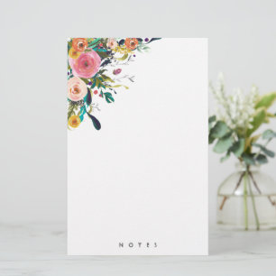 Papelaria Papel de Carta Personalizado Flor MultiFlor Rosa