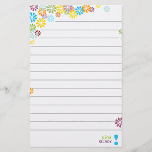 Papelaria Papel de carta personalizado floral feminino