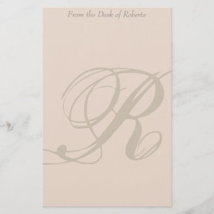 Papelaria Papel de carta personalizado Monograma R