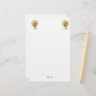 Papelaria Papel de carta personalizado para monograma de gir