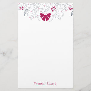 Papelaria Papel de Carta Personalizado Semelhante Rosa-Escur