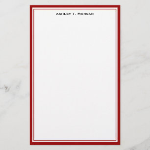 Papelaria Papel de Carta Personalizado Vermelho Branco Profu