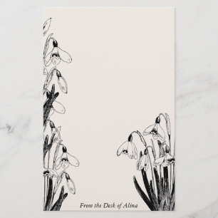 Papelaria Papel de Carta Personalizado Vintage Daffodil Flow