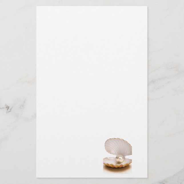 Papelaria Papel de carta, personalizável, pérolas de papel d (Frente)