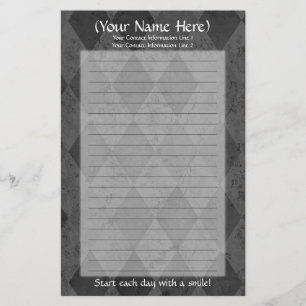 Papelaria Papel de Carta Pessoal Black Argyle