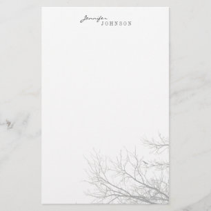 Papelaria Papel de carta pessoal da árvore Silhouette