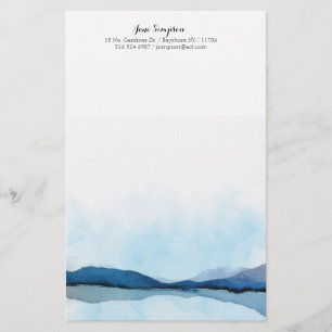 Papelaria papel de carta pessoal da paisagem da aguarela