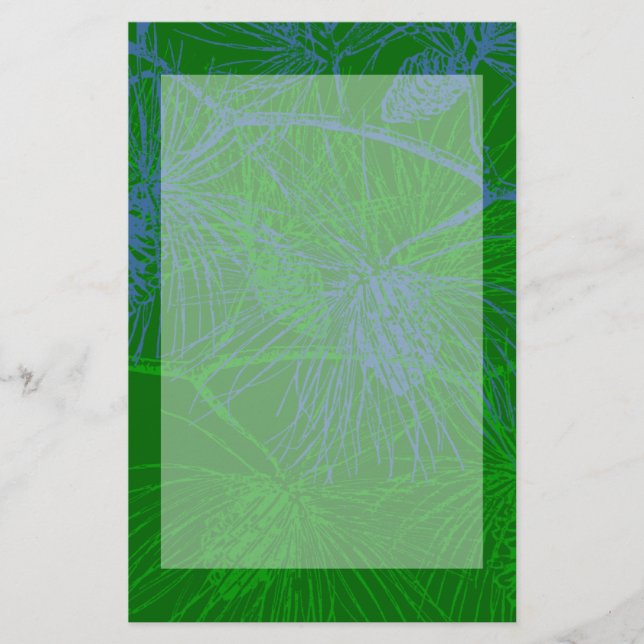 Papelaria Papel de Carta Pine de Feriado Verde (Frente)