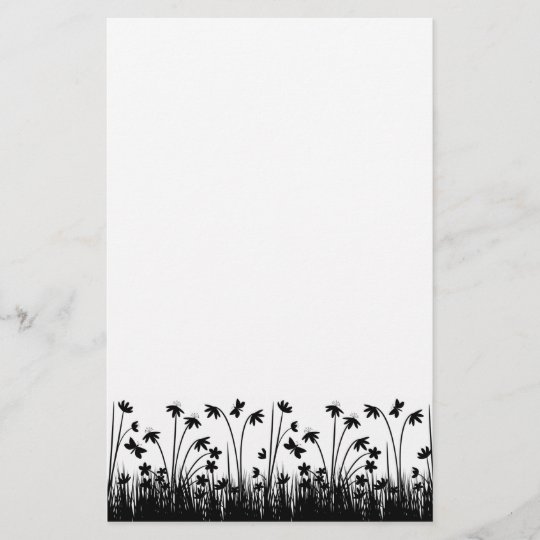 Papelaria Papel de carta preto e branco | Zazzle.com.br