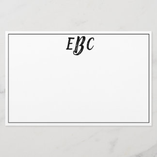 Papelaria Papel de carta preto e branco moderno clássico do