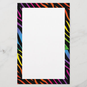 Papelaria Papel de carta "Rainbow zebra"