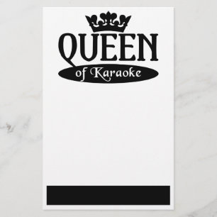 Papelaria Papel de carta Rainha de Karaoke, personalizar