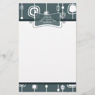Papelaria Papel de Carta Retro Azul Quadrados Esquadrados Az