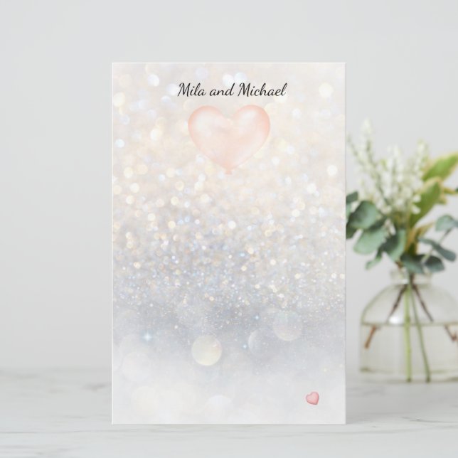 Papelaria Papel de Carta Rosa (Em pé/Frente)