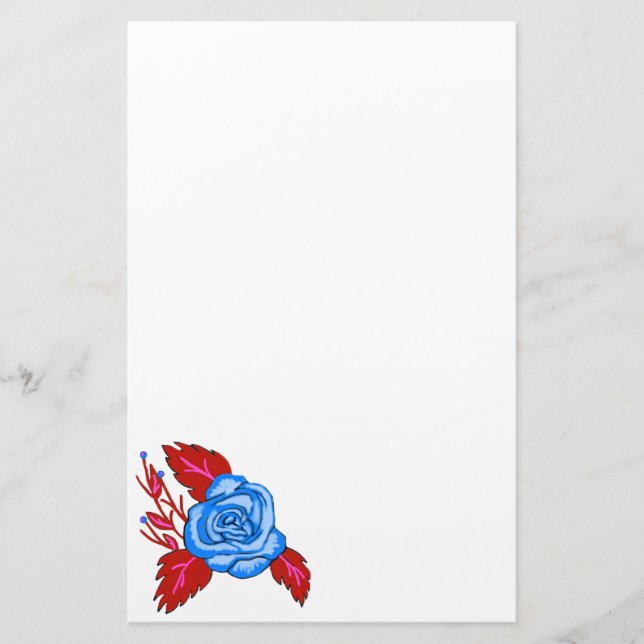 Papelaria Papel de carta Rosa azul (Frente)