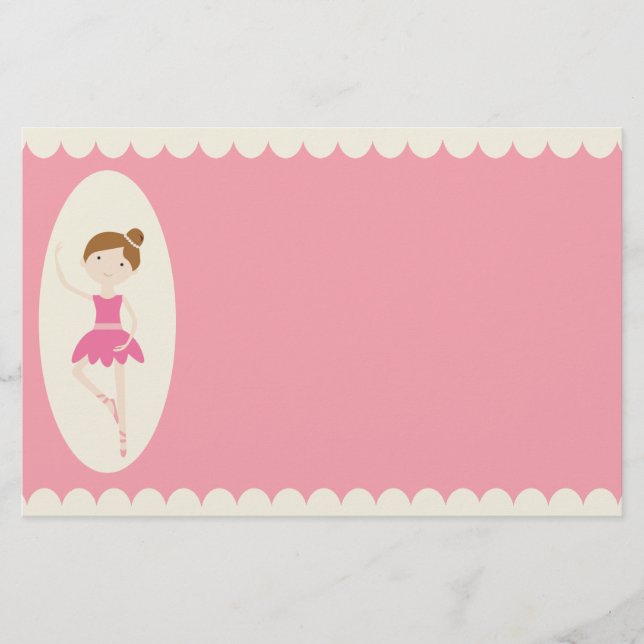 Papelaria Papel de Carta Rosa Ballerina 1 (Frente)