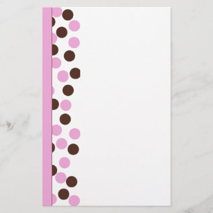 Papelaria Papel de carta rosa e Bolinhas castanho