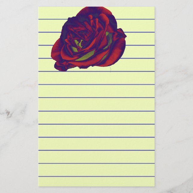 Papelaria Papel de carta rosa vermelha (Frente)
