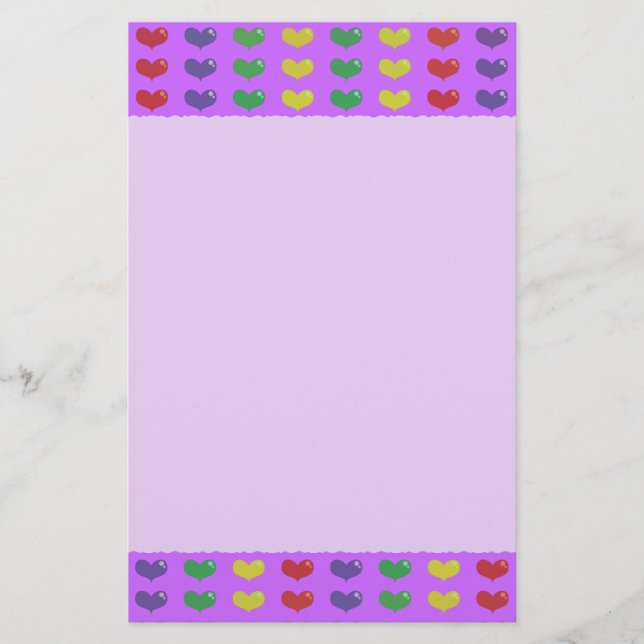 Papelaria Papel de Carta Roxo do Amor (Frente)