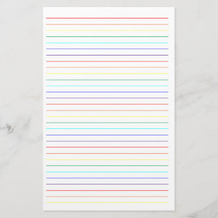 Papelaria Papel de carta simples alinhado arco-íris