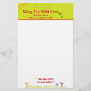 Papelaria Papel de carta Sunshine de Assistência Infantil