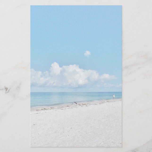 Papelaria Papel de carta tropical da praia (Frente)