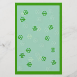 Papelaria Papel de carta verde do inverno do floco de neve