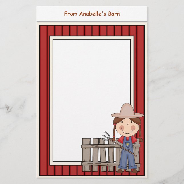 Papelaria Papel de carta vermelho dos miúdos do quadro do (Frente)