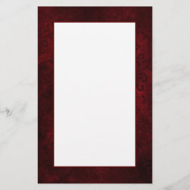 Papelaria Papel de carta vermelho escuro Damask