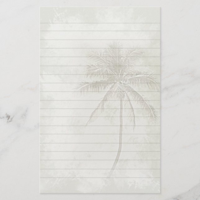 Papelaria Papel de Carta Vinculado à Árvore de Palma - Cor d (Frente)
