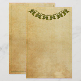 Papelaria Papel de carta Vintage com Green Garland
