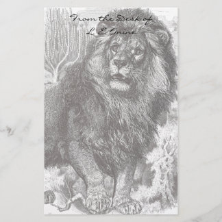 Papelaria Papel de carta Vintage Lion