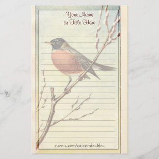 Papelaria Papel de carta Vintage Robin