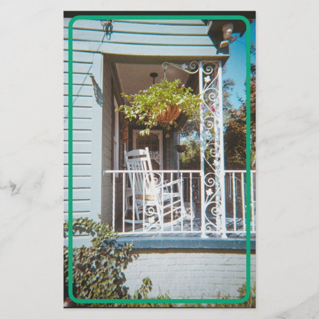 Papelaria Papel de carta Vintage Southern Porch (Frente)