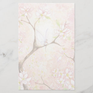 Papelaria Papel de carta "Vista de Flor Rosa"