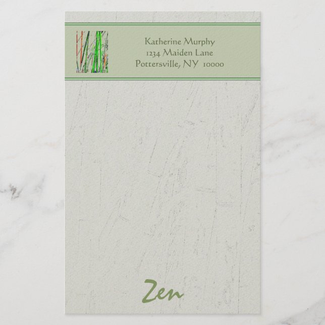 Papelaria Papel de carta 'Zen Bamboo' (Frente)