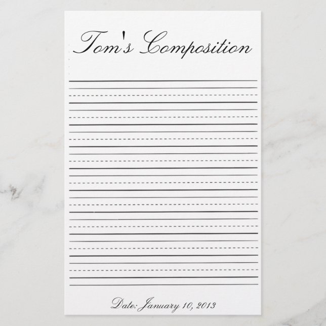 Papelaria Papel de escola secundária alinhado (Frente)